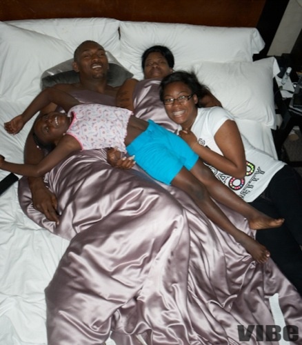 Ron Artest, his wife, and two daughters