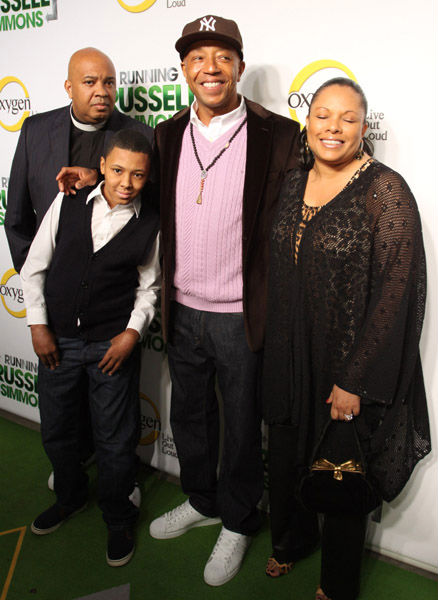 Rev Run, Russy Simmons, Russell Simmons, and Justine Simmons.