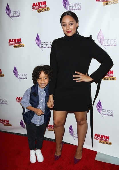Actress Tia Mowry and son