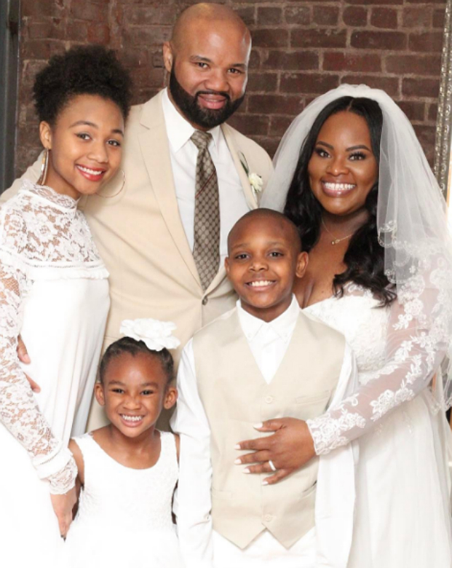 Tasha Cobbs and Kenneth Leonard with their children