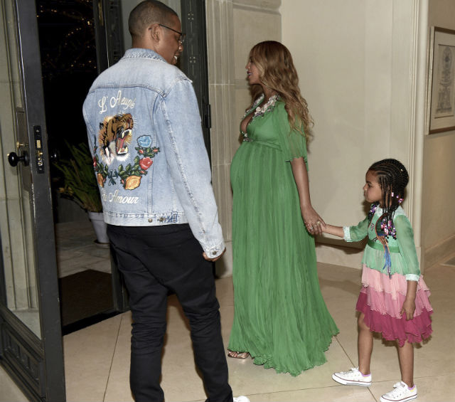 The Carters arrive at the 'Beauty and the Beast' premiere.