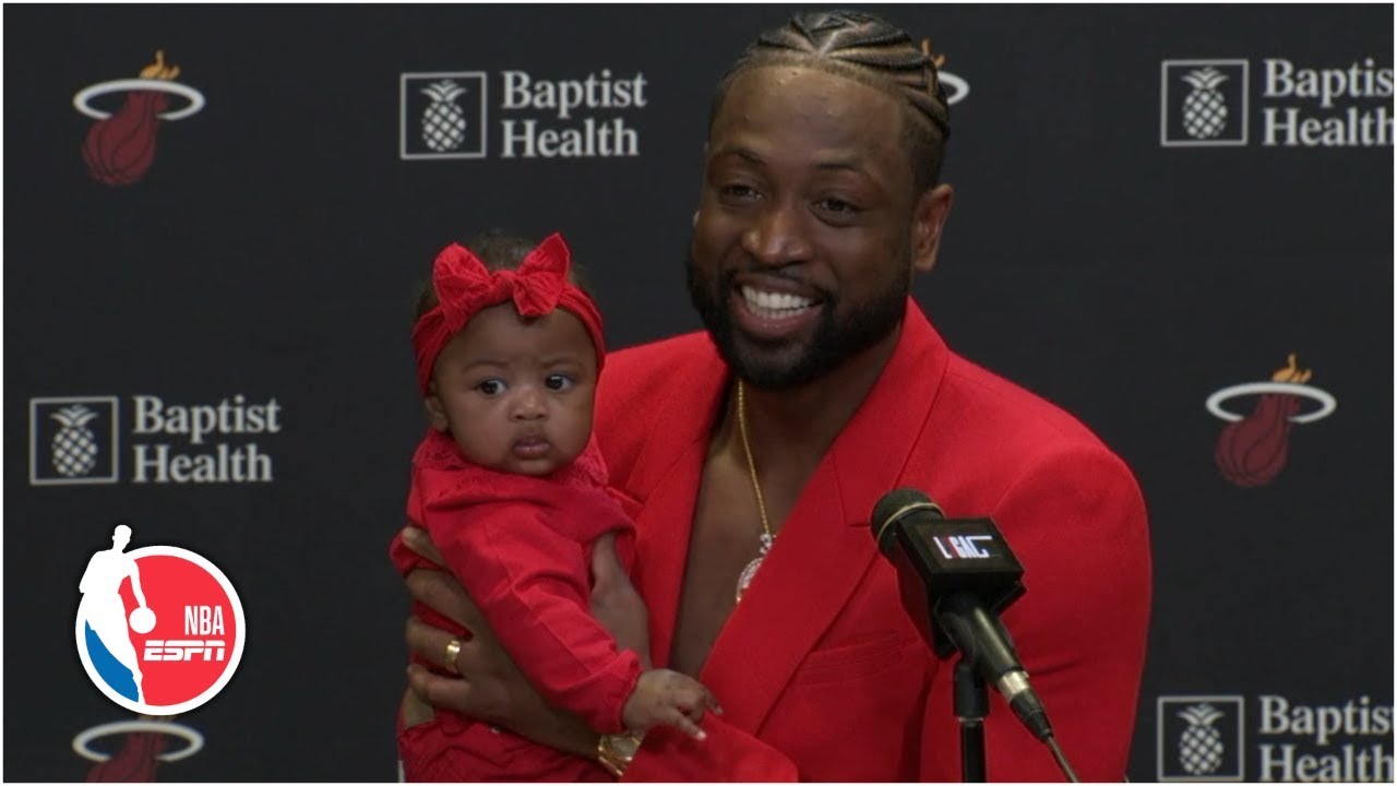 DWYANE WADE HAD THE CUTEST COMPANION, DAUGHTER KAAVIA, AT HIS LAST PRESS CONFERENCE
