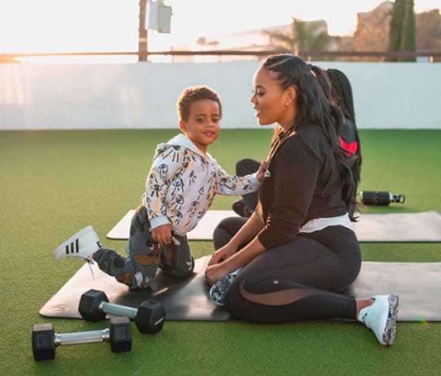 GUHH STAR ANGELA SIMMONS IS HAVING FUN WHILE INDOORS WITH HER SON