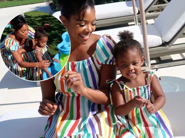 Gabrielle Union And Daughter Twin In Matching Outfits