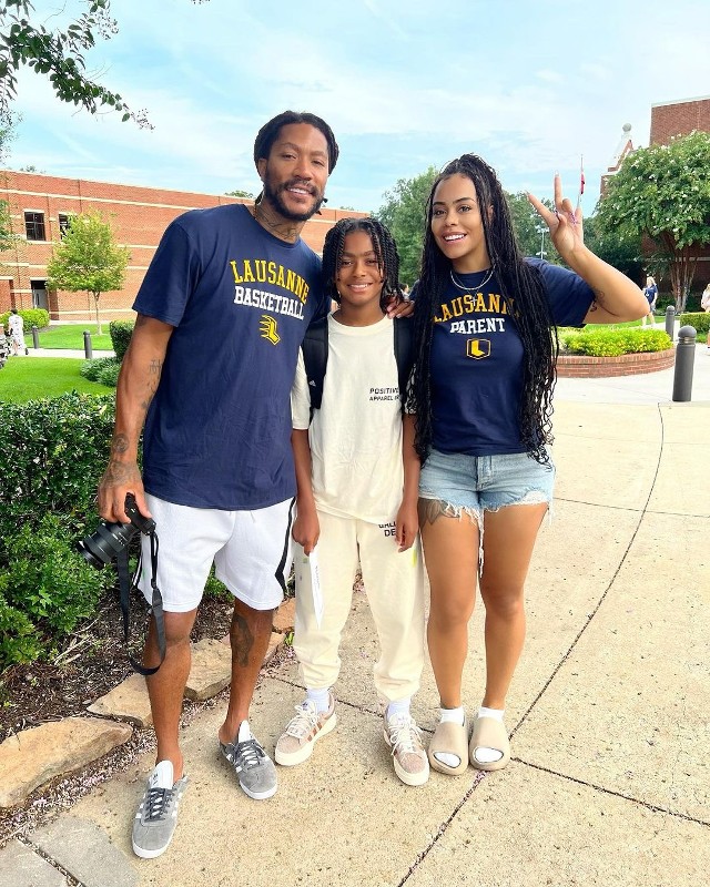 DERRICK ROSE AND MIEKA REESE SEND SON OFF TO 5TH GRADE - NewsFinale