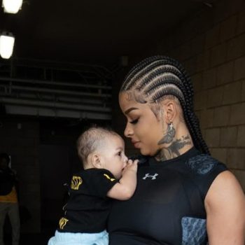 CHRISEAN ROCK HAD THE SUPPORT OF HER BABY AND BLUEFACE’S DAD AT FIRST FOOTBALL GAME