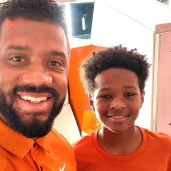 RUSSELL WILSON TAKES FUTURE ZAHIR ON FIRST COLLEGE VISIT TO UNIVERSITY OF TEXAS