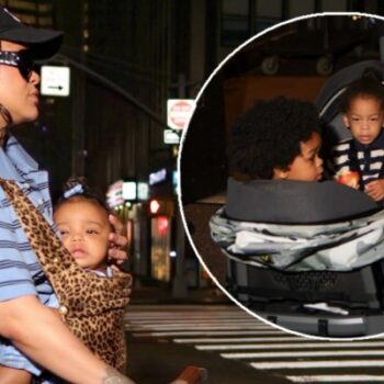 RIHANNA ROCKS STILETTOS FOR LATE-NIGHT STROLL WITH HER THREE KIDS